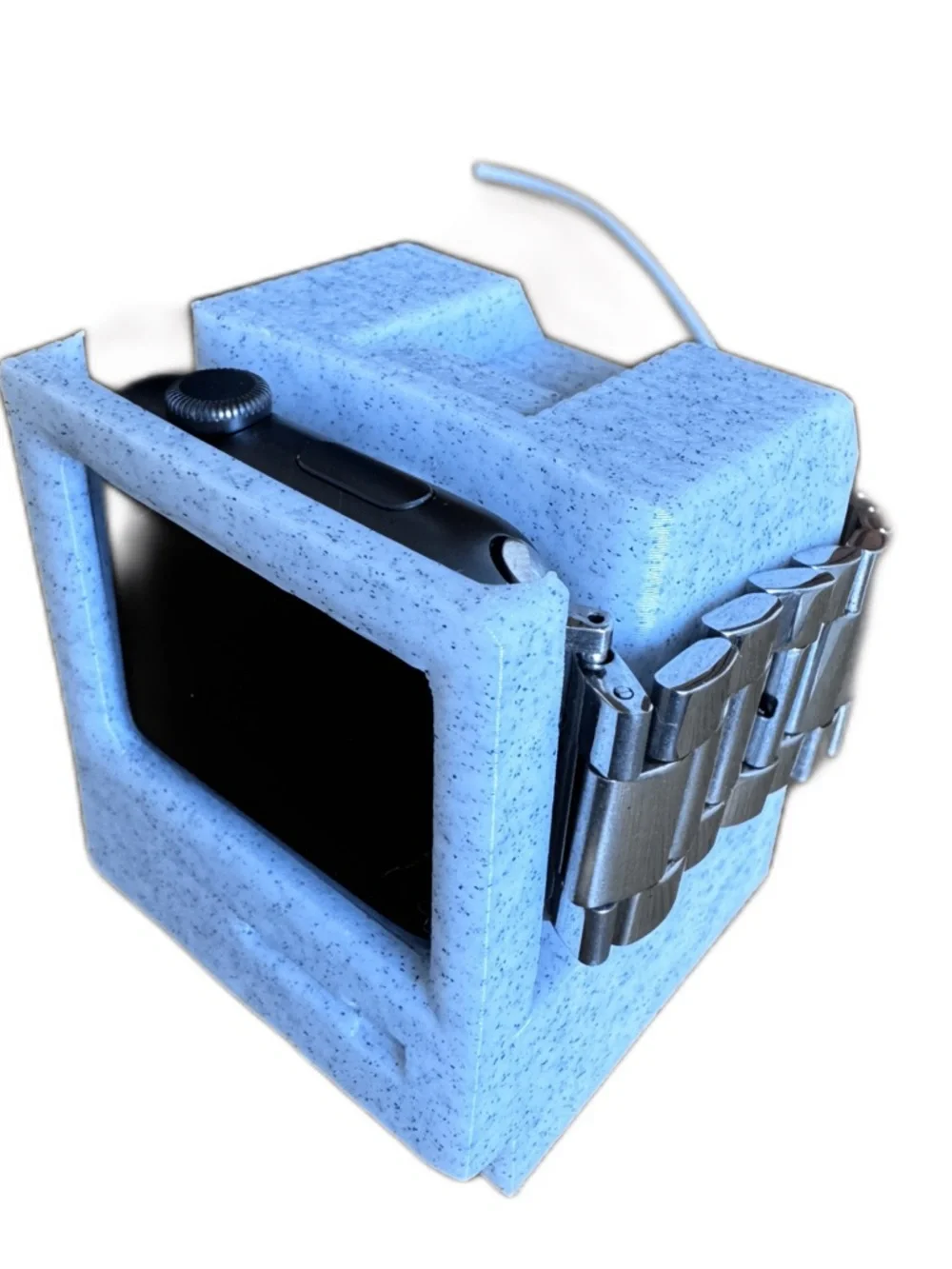Retro Macintosh Apple Watch Charging Stand Dock Speckled Gray